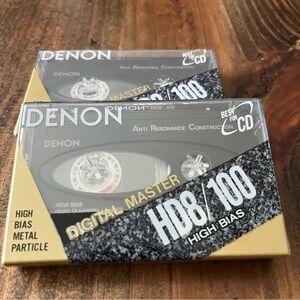 Denon HD8/100 High Bias Metal Particle Cassette Tapes Set of 2 New From Japan